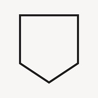 Flag badge shape, line art design vector