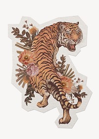 Tiger paper element with white border