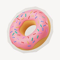 3D donut paper element with white border