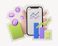 3D personal finance tracker paper element with white border