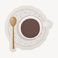 Coffee cup paper element  white border
