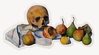 Cezanne&rsquo;s Skull paper element with white border, artwork remixed by rawpixel.