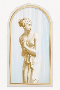 Vintage Venus statue  paper element with white border 