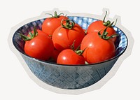 Tomatoes in bowl  paper element with white border