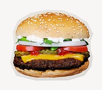 Beef burger  paper element with white border