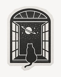 Black cat, paper cut isolated design