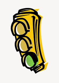 Traffic light illustration. Free public domain CC0 image.