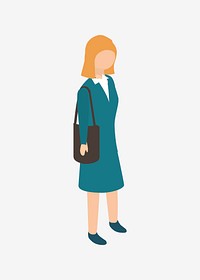 Businesswoman illustration. Free public domain CC0 image.