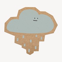 Rainy cloud, cut out paper element