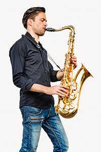 Alto saxophone artist isolated image