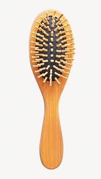 Wooden hairbrush  isolated image