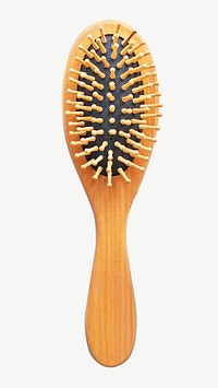 Wooden hairbrush  collage element psd