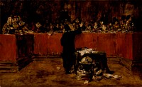 Sketch for a Picture--Columbus before the Council of Salamanca (B) (Christopher Columbus before the Spanish Council) by William Merritt Chase