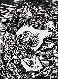 Group in a storm by Ernst Barlach