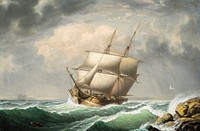 Brig Off the Maine Coast by Fitz Henry Lane