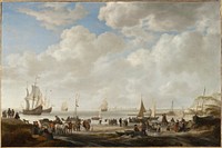 View of a Beach by Simon de Vlieger