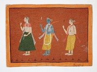 Rama, Sita, and Lakshmana, Folio from a Ramayana