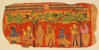 Krishna and Gopis (Recto); Kamadeva, God of Desire, Shooting an Arrow at Krishna (Verso), Folio from a Gita Govinda (Song of the Cowherd)
