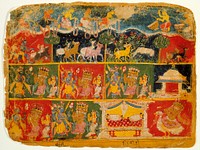 Brahma Salutes Krishna (recto); Text (verso); Folio from a Bhagavata Purana (Ancient Stories of the Lord)