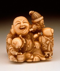 Hotei and Chinese Boys by Kagetoshi