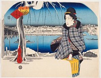 Moon after Snow at Ryōgoku by Utagawa Hiroshige