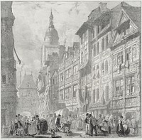 Rue du Gros Horloge, Rouen by Richard Parkes Bonington