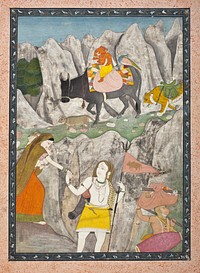 Shiva's Family Descends from Mount Kailasa