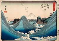 Wind-tossed Seas at Shichiri Beach in Sagami Province by Utagawa Hiroshige