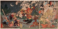 Yoshitsune Training with the Tengu Sōjōbō by Kawanabe Kyōsai