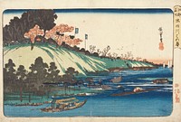 Cherry Blossoms in Full Bloom along the Sumida River by Utagawa Hiroshige