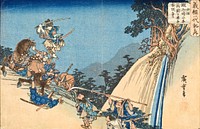 Yoshitsune as Young Ushiwakamaru in the Pass at Sekigahara by Utagawa Hiroshige