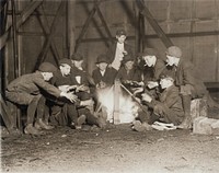 Gang of Newsboys at 10:00 p.m. by Lewis Wickes Hine