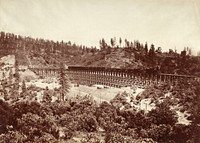 The Secret Town Trestle, Central Pacific Railroad, Placer County by Carleton E Watkins
