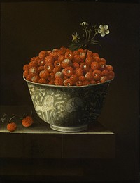 Strawberries in a Chinese Porcelain Bowl by Adriaen Coorte  circa 1665  after 1707 active 1638 1707