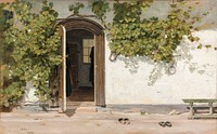 The Entrance to the Old Vicarage in Hellested by Martinus Rørbye