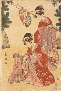 Women Dancing at New Years as Monkey Trainers by Utagawa Toyokuni I
