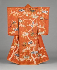 Woman's Furisode (Kimono) with Paulownia Tree and Phoenixes