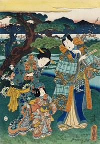 Viewing Plum Blossoms by Utagawa Kunisada