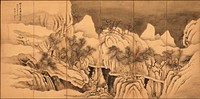 Winter Journey towards Shu  Along Plank Roads (Emperor Ming Huang's Journey to Shu) by Sugai Baikan