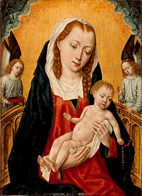 Virgin and Child with Two Angels by Master of the Saint Ursula Legend