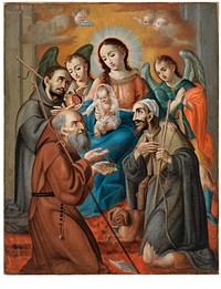 Virgin and Child with Saints Francis of Paola, John, and Roch (La Virgen y el Niño con san Francisco de Paula, san Juan y san Roque) by Joaquín Caraballo