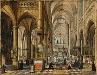Interior of a Gothic Cathedral by Paul Vredeman de Vries