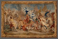 Combat between Menelaus and Paris by Charles Le Brun, Royal Aubusson Manufactory, Gobelins Manufactory and Raphael