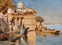 Along the Ghats, Mathura by Edwin Lord Weeks