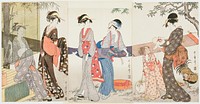 Drying and Stretching Cloth by Kitagawa Utamaro
