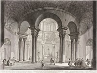 View of the interior of the Tomb of Saint Costanza, built by Constantine the Great, and erroneously called the Temple of Bacchus, now the Church of Saint Costaza. by Giovanni Battista Piranesi