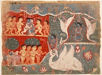 Krishna Kills the Crane Demon, Folio from a Bhagavata Purana (Ancient Stories of the Lord)