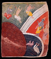 Rama and Lakshmana Watching Three Animal Warriors Jump a Pond, From a Ramayana (Adventures of Rama)