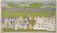 Shukadeva Reciting the Bhagavata Purana (Ancient Stories of the Lord) to Savant Singh (r. 1748-1757)