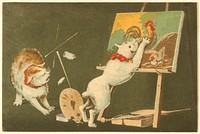 Cats and Canvas by Kobayashi Kiyochika